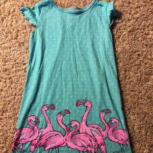 Little girl flamingo jammie dress